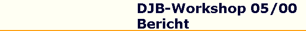 DJB-Workshop 05/00  
 Bericht