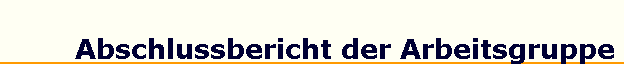 Abschlussbericht der Arbeitsgruppe